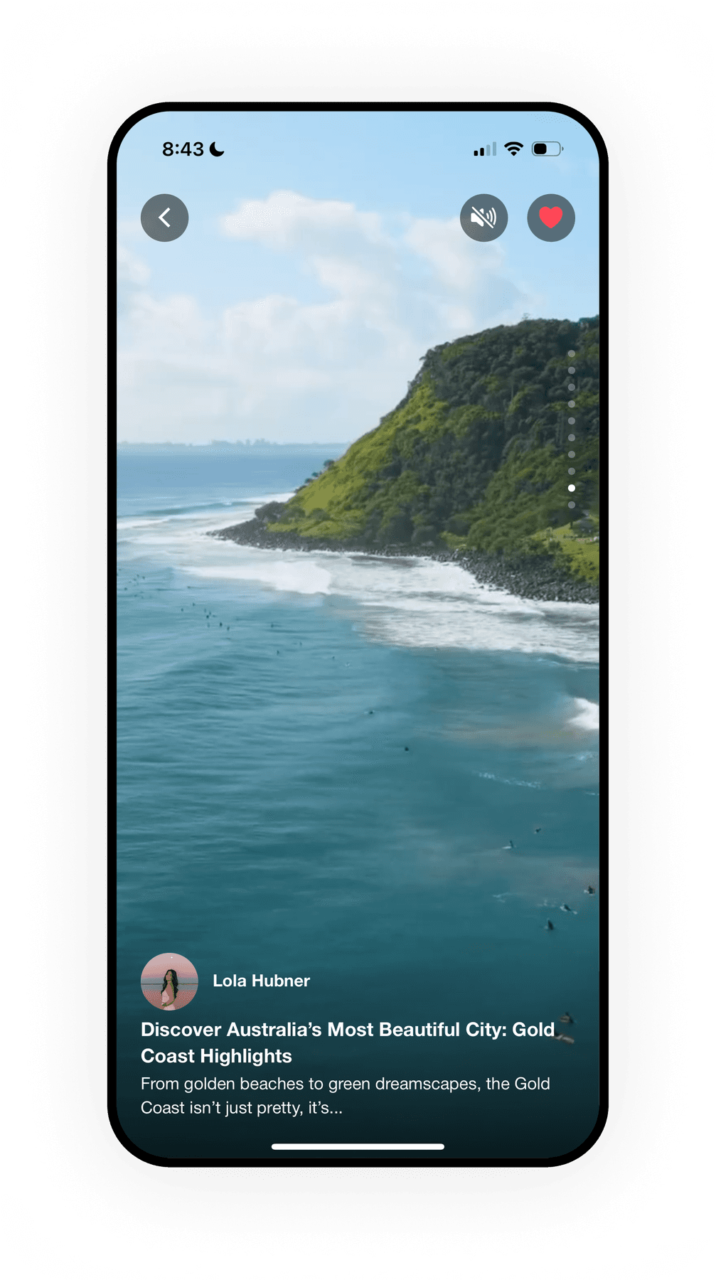 Experience Gold Coast shared experience story screen