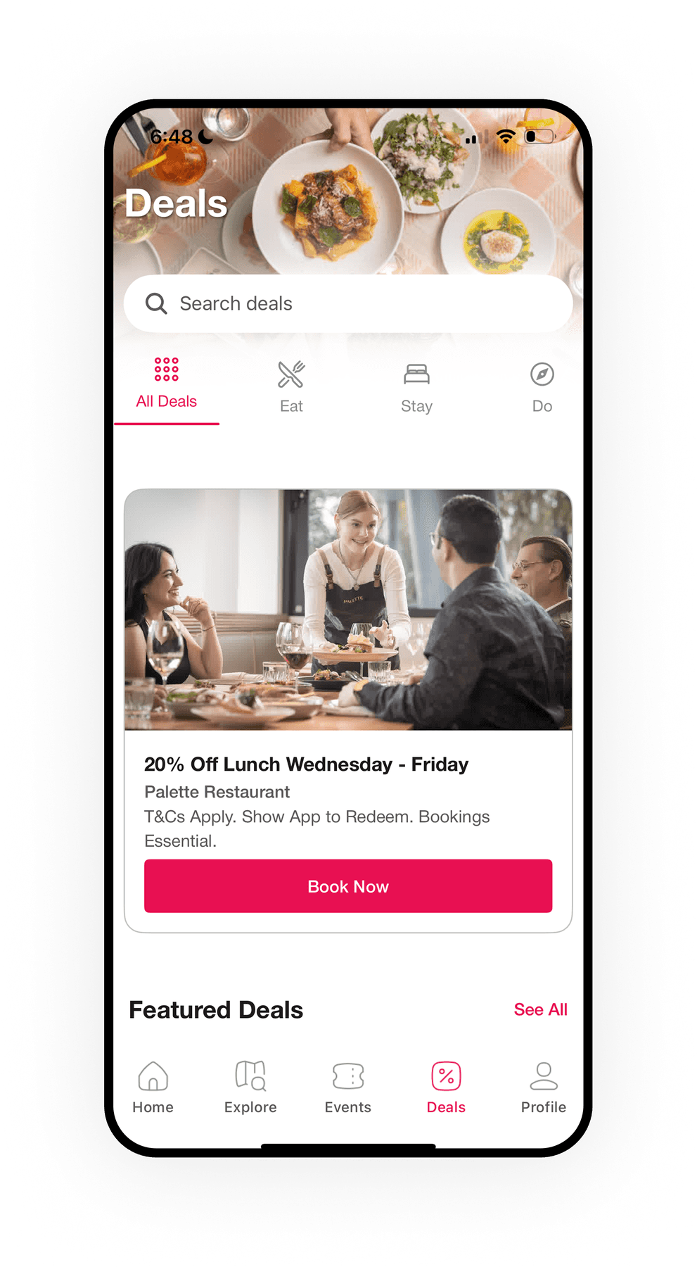 Experience Gold Coast deals app screen