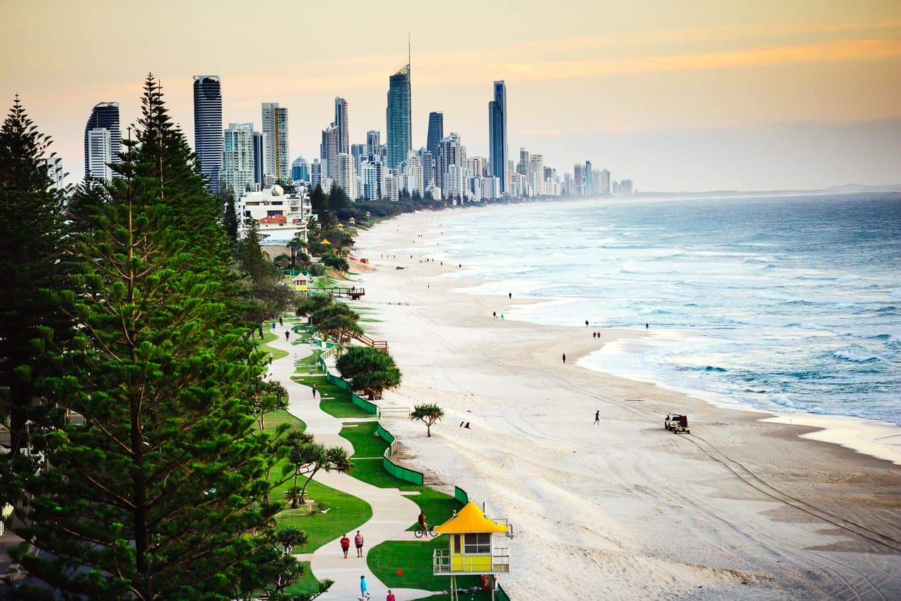 Gold Coast beach and skyline